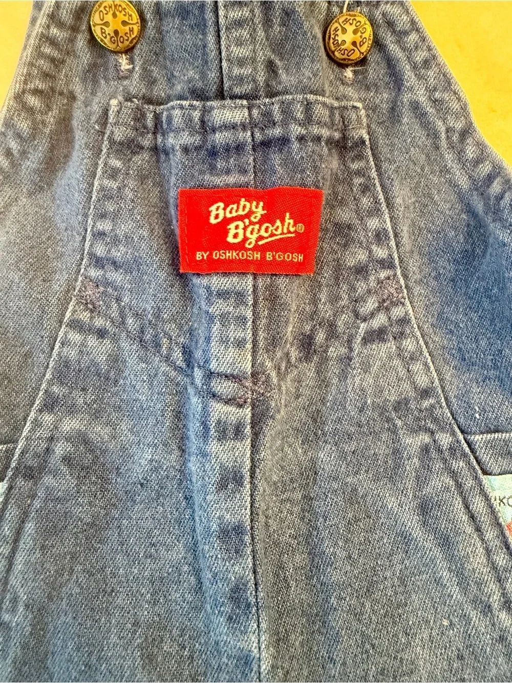 Vintage! OshKosh B’Gosh Denim Baby Overalls with Airplane Trim, sz 6-9months